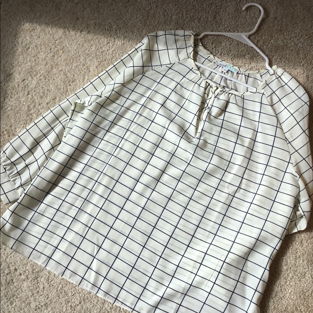 Darling Blue and Cream top! LIKE NEW!